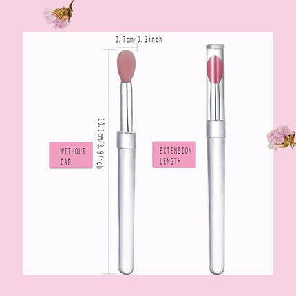 Lip Brush, Silicone Lip Applicator Reusable 3PCS Lip Mask Applicator, Silicone Retractable Lip Gloss Balm Applicator Eyeshadow Lip Scrub Brush Applicators Disposable
