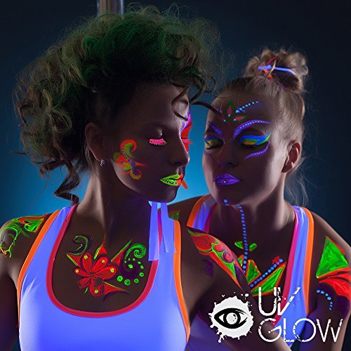 Blacklight Face and Body Paint 0.34oz - Neon Fluorescent (0.34 Fl Oz (Pack of 4))