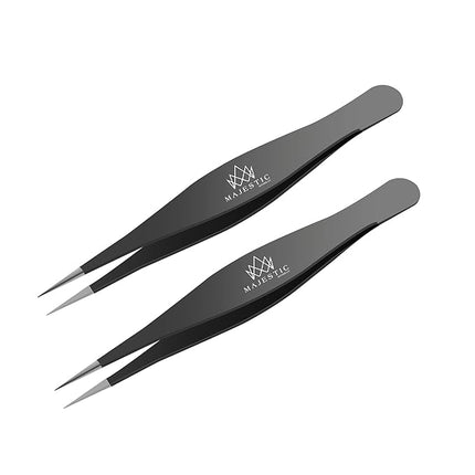 Majestic Bombay Fine Point Tweezers for Women and Men – Splinter Ticks, Facial, Brow and Ingrown Hair Removal–Sharp, Needle Nose, Surgical Tweezers Precision Pluckers best tweezers for chin hair