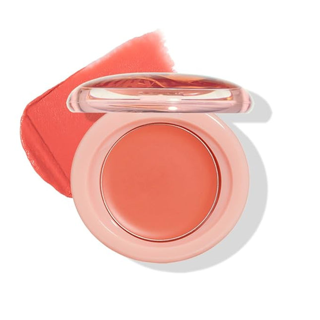 Etude Fruity Lip & Cheek Blur Balm – Sheer Tinted, Moisturizing Cream Balm with Puff, Hydrating Multi-Use Lip & Cheek Color #2 Papaya