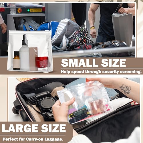 Xuniea 50 Pcs Mini Clear Makeup Bag Small Clear Zipper Pouch Travel Plastic Cosmetic Organizer Waterproof for Toiletries Swimsuit Bikini Bathing Suit(7.1'',8.6'',9.8'',Transparent)