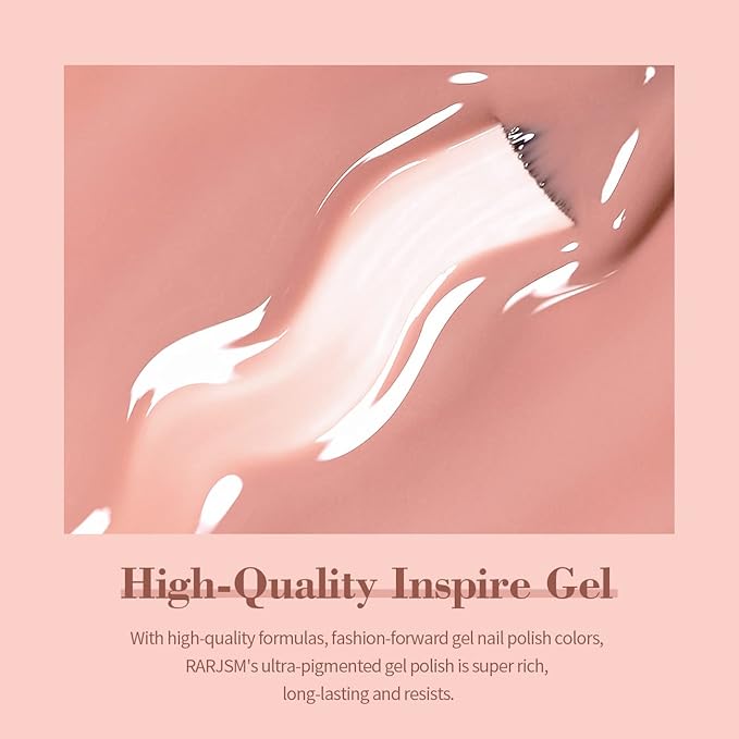 RARJSM Nude Gel Nail Polish Milky Tea Rose Neutral Nude Colors Skin Tone Gel Polish 15ml Single Bottle Sheer Jelly Transparent Polish Soak off UV LED Cured for Salon Home DIY French Manicure