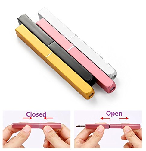 Exquisite Professional Lip Brush Applicators-Retractable Lipstick Brushes- Lipstick Gloss Makeup Brush Tool For Women and Girls (Silver)