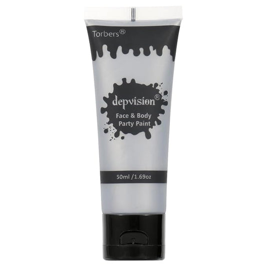 Depvision Face and Body Paint 1.7oz Cream Makeup 50ml Water Based Face Painting Special Effects For Adults Children Kids Halloween Christmas Party Stage Cosplay (Silver)