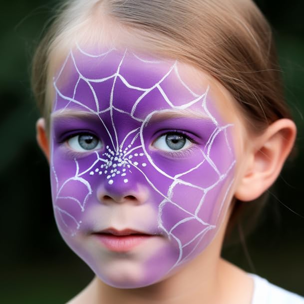 BOBISUKA Purple Face Body Paint, Blendable Cream Face Painting Kit, Colored Eye Black for Sports, Facepaint for Halloween Cosplay, Costume, Parties, SFX Special Effect Makeup（2.1 Fl.oz）