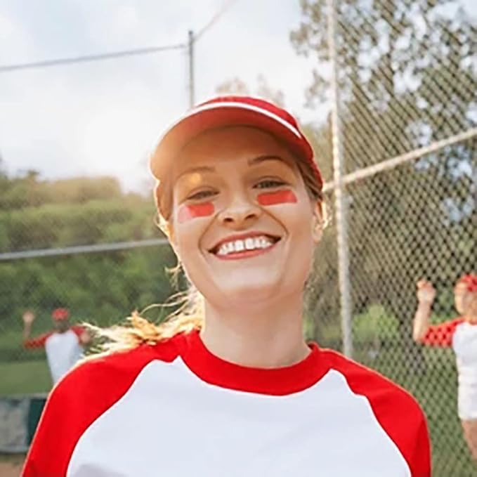 Mysense Red Face Body Paint Stick, Eye Black Stick for Sports Football Baseball Softball, Red Lipstick Facepaint Pen for Halloween SFX Cosplay Devil Makeup