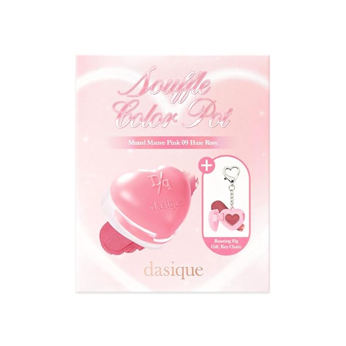 Dasique Souffle Color Pot Special Set #09 Haze Rosy- 0.22 Ounce Makeup Blush, Buildable, Built-In Mini Brush, Multi-Use For Cheek and Lip
