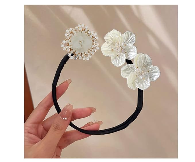 3 Pieces Hair Accessory Set: Round Bun Maker, Crown Hairstyle Shaper, Lazy Hair Curler Bun Clips for Women & Girls (Style 3)