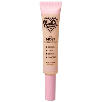 KimChiChic Beauty The Most Concealer | Full Coverage Water Resistant Multi-Use Concealer | Conceal, Correct, Contour & Highlight | Matte Satin Hybrid Finish | Brush Applicator, 0.63 oz, 03-Light Beige