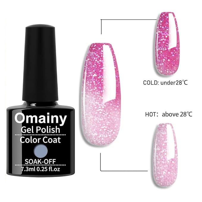 Gel Nail Polish Set - Purple Blue Pink Red Laverder Wind Red Black Color Changing Polish Soak Off UV LED Thermal Temperature Art (8PCS001)