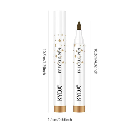 KYDA 2 Colors Freckle Pen,Natural Lifelike Freckle Makeup, Waterproof Longlasting Soft Dot Sopt Pen, Sunkissed Makeup-Dark Brown&Light Brown