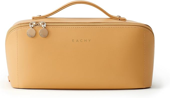 EACHY Travel Makeup Bag,Large Capacity Cosmetic Bags for Women,Waterproof Portable Pouch Open Flat Toiletry Bag Pattern Makeup Bag