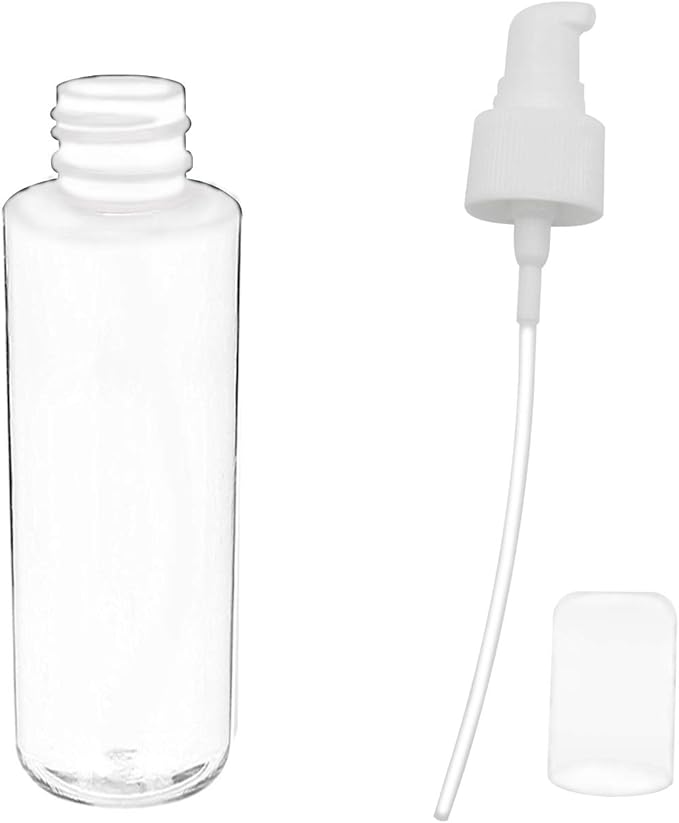 TrendBox 12 Pack Plastic Empty Bottles with Duckbill Pump Cap for Shampoo, Lotions, Liquid Body Soap, Cream (1 oz / 30 ml)