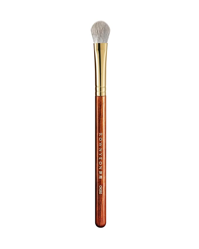Desert Oak Series SweepPack Lid Master - Arctic Fox & Goat Hair Blend for Effortless Eyeshadow Packing, Luxury Bubinga Handle (CM 202)