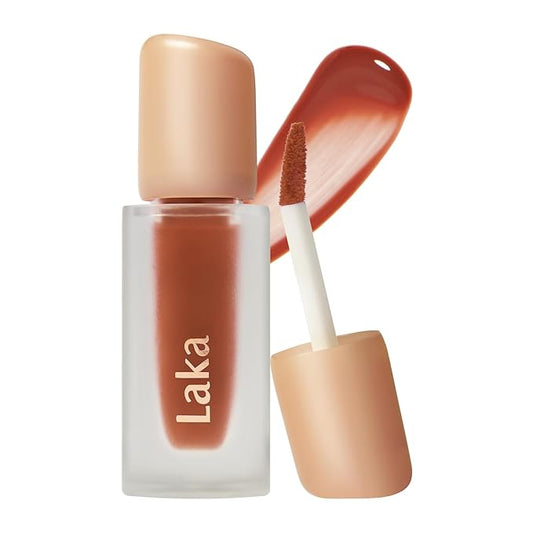 Laka Fruity Glam Tint, 4.5g/0.15 oz., Glowing Lip Stain with Wide Color Spectrum, Hydrating & Lightweight Texture, Long-Lasting Bold Stain, Non-Sticky, Vegan, K-Beauty (#117 Zetta)