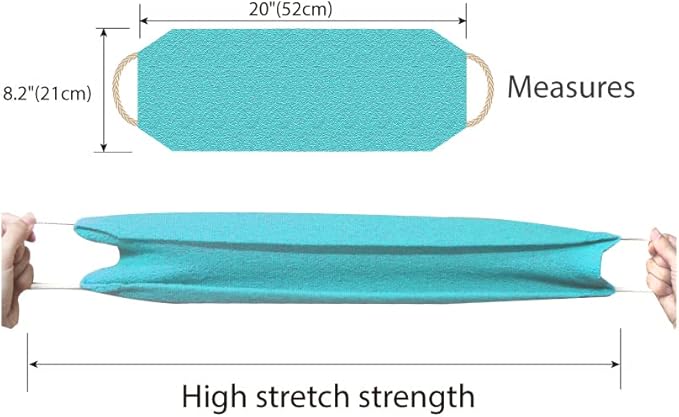 Evridwear Exfoliating Back Scrubber with Handles Two Sides for Body Shower Deep Cleans Skin Massages Invigorating Blood Circulation Men Women One Size (Angel Blue)