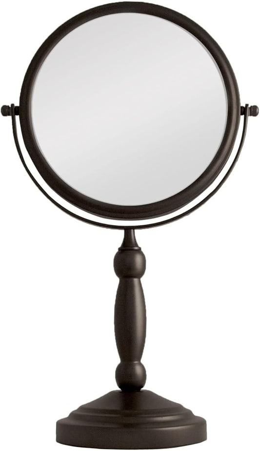 Zadro 9" W x 16" H Round Non-Lighted Makeup Mirror 10X 1X Magnifying Makeup Mirrors Rotating Head Makeup Mirror for Desk