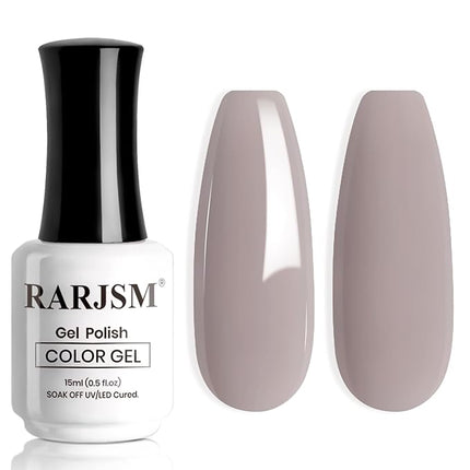 RARJSM Gray Brown Gel Nail Polish 1PCS 15ML Long Lasting Opaque Milky Greyish Brown Creamy Gelpolish Soak off U V Curing Required Nail Art French Manicure Salon DIY at Home
