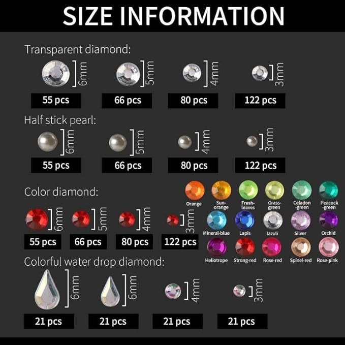 Teenitor Face Gems Self Adhesive Face Gems and Pearls for Makeup, Festival Jewels, Hair Gems, Rhinestone Stickers for Face, Eye, Makeup, Body