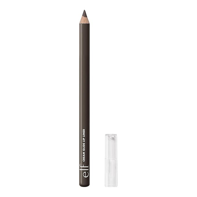 e.l.f. Cream Glide Lip Liner, Highly-Pigmented Pencil For Shaping & Sculpting Lips, Semi-Matte Finish, Vegan & Cruelty-Free, Doppio Espresso
