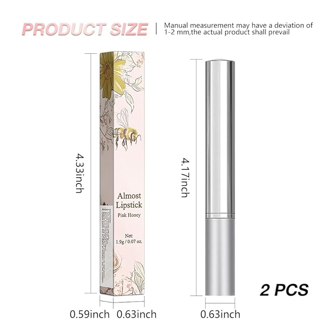 2Pcs Honey Tinted Lip Balms Lip Stain, Sheer Hydrating Lip Skin Tint, Gloss Balm Moisturizing Lip Color for All Skin Tones, Nourishing Lip Balm with a Hint of Natural Black Cherry Tint