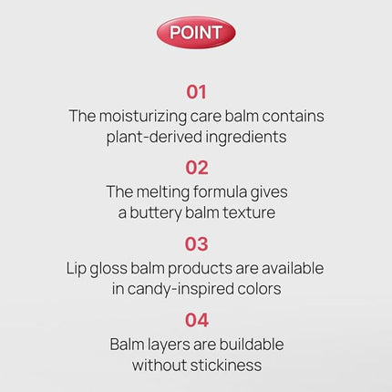 YNM Candy Gloss Balm (02 PINK SUNSET, 3g) (+9 colors) K-beauty, Tinted, Color Lipstick Balm, Glossy, Moisture, korean, Non-Sticky and Long-lasting