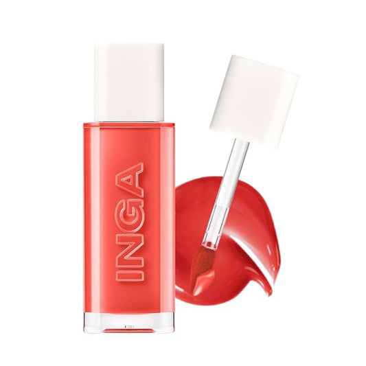 INGA Water Glow Lip Tint | Hydrating, Glossy Korean Lip Tint with Sheer Color & Glass-Like Shine | Long-Lasting, Non-Sticky Korean Lip Stain (CRUSH)