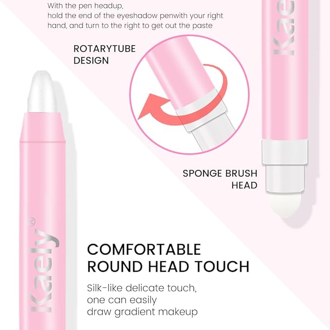 Kaely 2in1 Cream Eye Shadow Brightener Sticks, Pearl White Eyeliner Pencil Shimmer, Eyeshadow Applicator Stick Waterproof Pigmented, Eye Shadow Palette Highlighter Makeup, sombras para ojos, 01