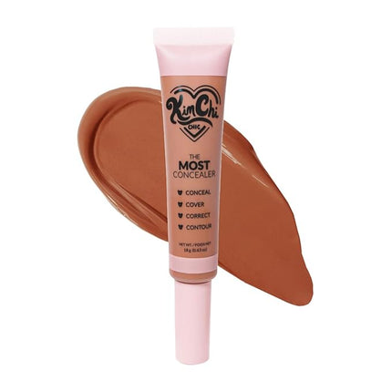 KimChiChic Beauty The Most Concealer | Full Coverage Water Resistant Multi-Use Concealer | Conceal, Correct, Contour & Highlight | Matte Satin Hybrid Finish | Brush Applicator, 0.63 oz, 22-Orange