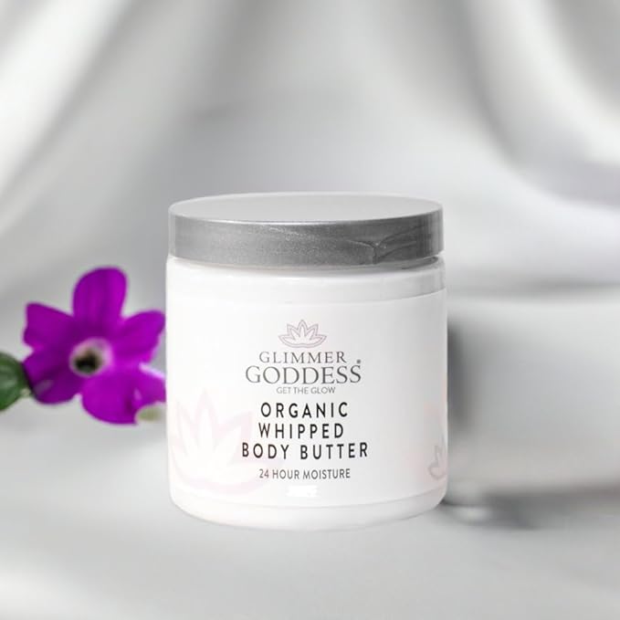 GLIMMER GODDESS Organic Body Butter - 8oz (Evening Snow)