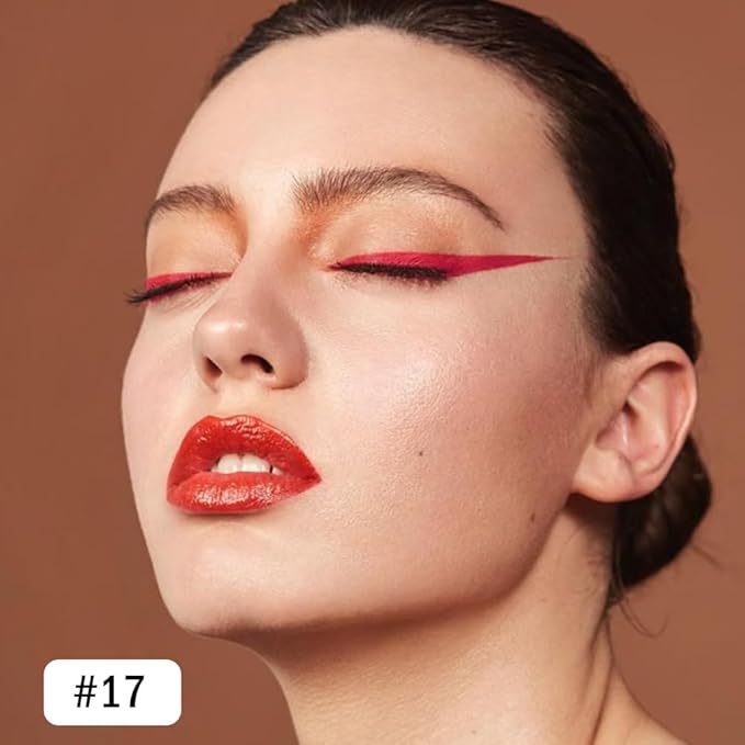 Kaely Gel Eyeliner Pencil for Women, True Red Eye Liner Waterproof Smudge Proof with Sharpener, Waterline Eye Makeup Liners, delineador de ojos contra el agua, Vegan & Cruelty-Free, 17