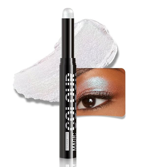 Transparent Pink Shimmer Cream Eye Shadow Stick Makeup for Women, Transparent Pink Shimmer Matte Eye Shadow Brightener Stick for Eyes, Waterproof Eyeshadow Pencil Applicator Blendable for Eye 19