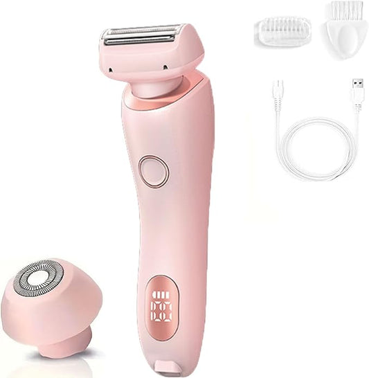 Petalsmooth Shave Pro, Dusk Glide Pro 3.0 Razor, Waterproof 2-in-1 Wet&Dry Painless Hair Removal with Removable Head for Leg Arm Underarm Bikini Area (Pink)
