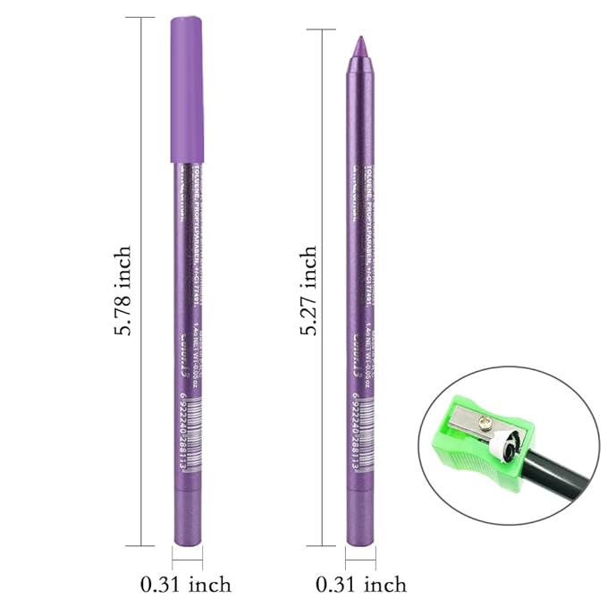 Kaely Gel Eyeliner Pencil for Women, Magic Purple Eye Liner Waterproof Smudge Proof with Sharpener, Waterline Eye Makeup Liners, delineador de ojos contra el agua, Vegan & Cruelty-Free, 13
