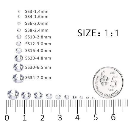 1440Pcs White Crystal Rhinestones,Glass Flatback Rhinestones Small Gemstones for Nail Face Makeup Art Crafts Clothes Decoration -(SS4,1.6mm,White)