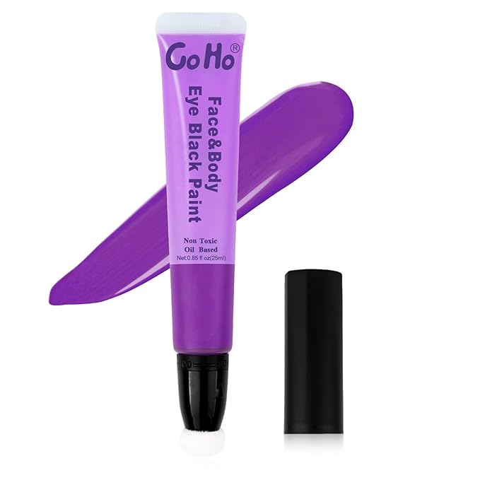 Go Ho Purple Face Paint,Waterproof Oil Based Cream Purple Face Body Paint Stick for Halloween Cosplay SFX Mermaid Witch Skull Zombie Clown Makeup