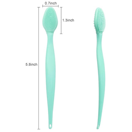 Silicone Lip Scrub Brushes, 20 Pack Double-Sided Exfoliating Lip Brush Soft Silicone Lip Scrubber Exfoliator Tool Blackhead Remover for Skincare (Green)