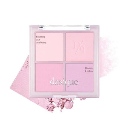 Dasique Blending Mood Cheek #02 Cool Blending l Cruelty-Free l 4 Blendable Shades in Lightweight, Long-lasting, Smooth Powder