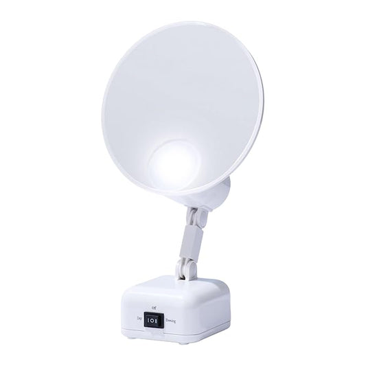 Floxite FL-615-2 15X magnifying mirror with light, Lighted travel makeup mirror with light and magnification, Round, LED, Tabletop, Portable vanity mirror for desk bathroom, electric plug in, personal