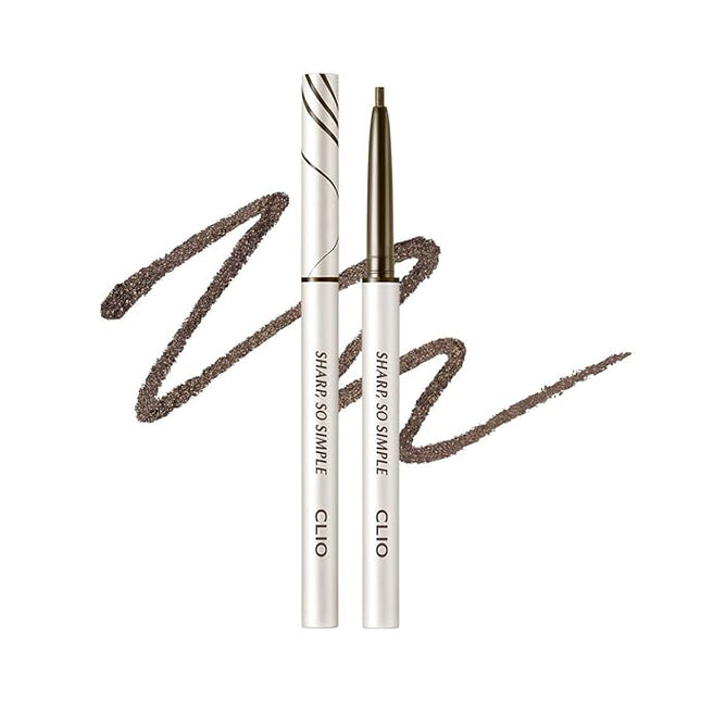 CLIO Sharp So Simple Waterproof Pencil Liner, Eye Pencil, Rich Hyper-Pigmented Color, Smooth Creamy Application, Long-Wearing Matte Finish (4 Colors) (04 DARK BROWN)