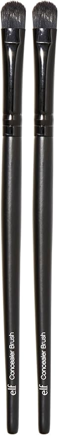 e.l.f. Cosmetics Concealer Brush, Flat Synthetic Brush is Ideal for Concealing Small Imperfections (Pack of 2)