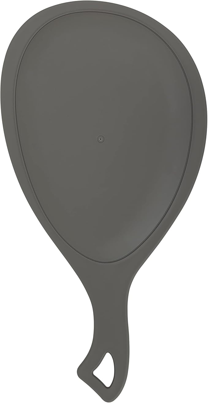 Zadro Large Hand Mirror with Handle Salon Mirrors for Hair Stylist, Big Handheld Mirror Makeup Mirror Wall Mounted Hang (1, Pebble Gray, Medium: 15" x 8")
