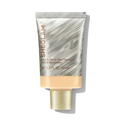 SHEGLAM Dew & Done Skin Tint with SPF20 Light-medium Coverage Foundation Evens Skin Tone-Buttercream
