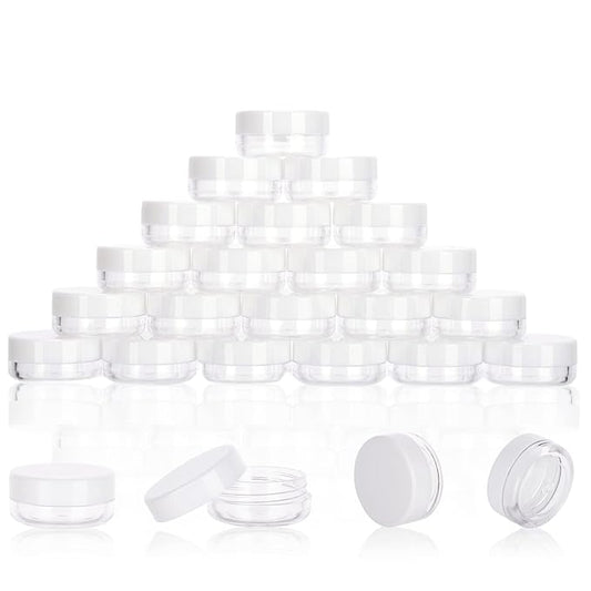 3 Gram Lip Balm Containers, 25 Count Tiny Makeup Travel Containers with Lids