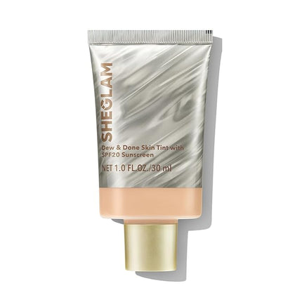 SHEGLAM Dew & Done Skin Tint with SPF20 Light-medium Coverage Foundation Evens Skin Tone-Fair