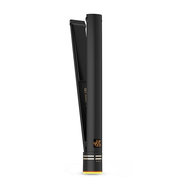 HOT TOOLS Pro Artist Black Gold Ionic 1 1/4 Inch Flat Iron - Use as Straightener for Sleek Straight Hair or Use Rounded Edges for Shiny Curls and Waves, Stylist-Preferred Styles