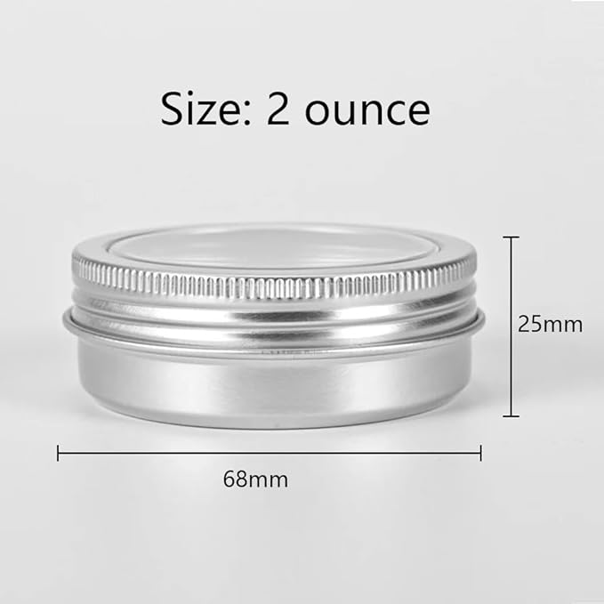 75 Pcs Clear Window Aluminum Round Cans,Candle Containers with Screw Lid,2 Oz Metal Round Tins for Crafts,Cosmetic, DIY