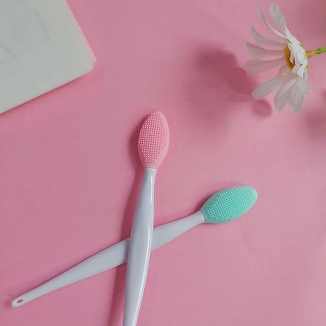 4 PCS Lip Scrub Brush,Double-Sided Silicone Exfoliating Lip Brush Exfoliating Brush for Men Wome Double-sided Soft Lip Brush for Smoother and Fuller Lip Appearance