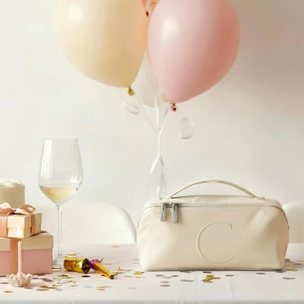 EACHY Travel Makeup Bag,Large Capacity Cosmetic Bags for Women,Waterproof Portable Pouch Open Flat Toiletry Bag Pattern Makeup Bag