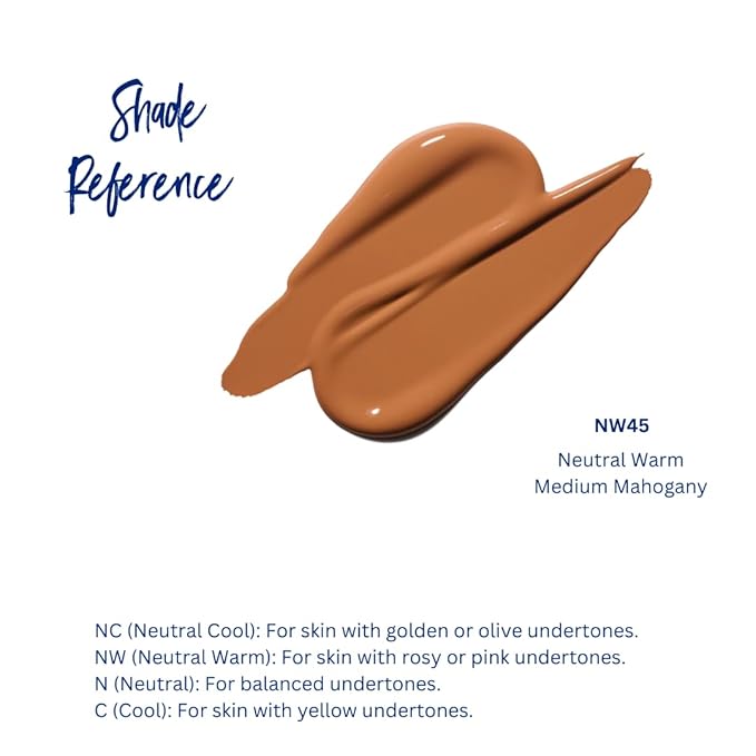 Best Bronze Bombshell Body Makeup - Tattoo Cover Up Makeup & Body Foundation Waterproof - Tattoo Concealer Waterproof for Scars, Varicose Veins Cover Up & Leg Foundation (NW45 Medium Mahogany)